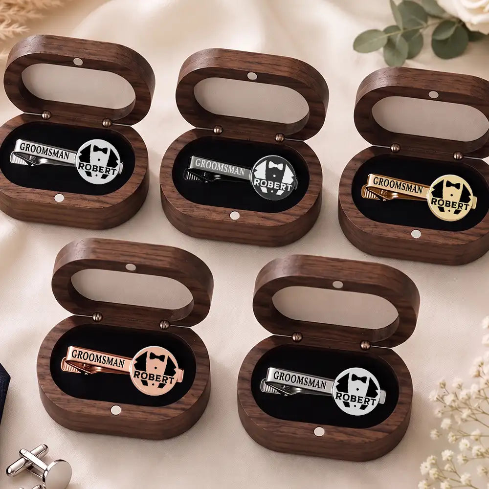 Confident,Gift For Men,Gift For Yourself,Wedding,Icon - Groomsman Bestman Wedding Gifts - Personalized Tie Clip
