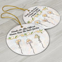 Happy,Gift For Bestie,Old Best friends,Gift For Sisters,Christmas - Grow An Old Friend Nacre Effect - Personalized Circle Ceramic Ornament