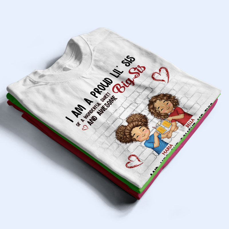 I'm A Proud Brother Of A Wonderful Sweet & Awesome Sister - Gift For Brothers, Sisters, Siblings - Personalized Custom T Shirt