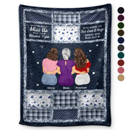 Mother Daughters Hug This Blanket - Personalized Fleece Blanket, Sherpa Blanket