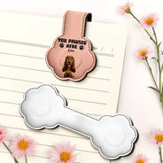 Pet Lovers,Pet Mom,Pet Dad,Dog Lovers,Dog Mom,Dog Dad,Reading,Happy - You Pawsed Here 3D Effect Funny Dog - Personalized Custom Shaped Leather Magnetic Bookmark
