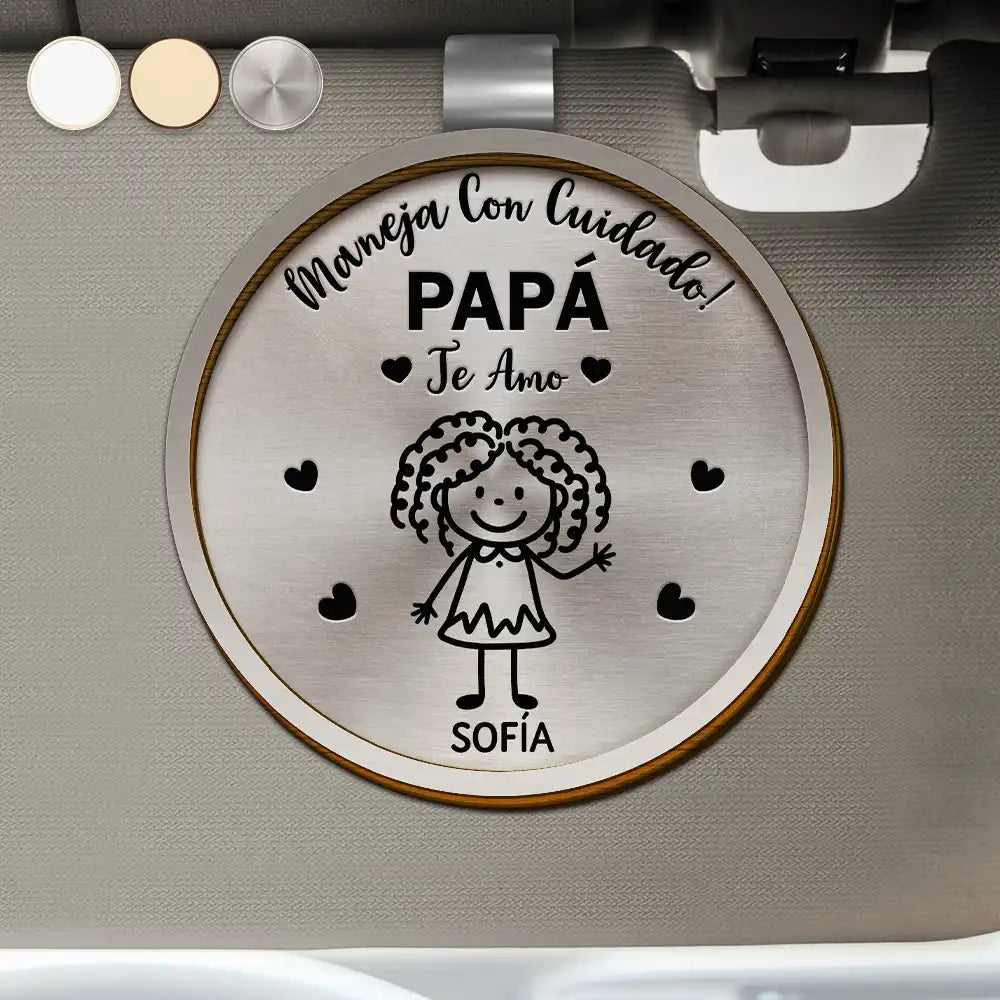 Maneja Con Cuidado Papá Abuelo - Clip Para Parasol Del Coche De Forma Especial Personalizado