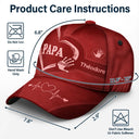 Gift For Yourself,Gift For Men,Gift For Grandpa,Gift For Father,Gift For Mother,Gift For Grandma,Love,French - Les Empreintes Des Mains Du Grand-Père Papa Et Des Enfants - Casquette Classique Personnalisée