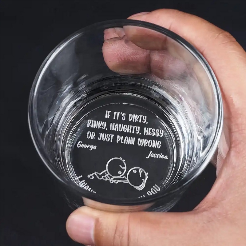 Gift For Husband,Gift For Boyfriend,Gift For Couples,Funny - I Want To Do It With You Funny Couple Icon - Personalized Engraved Whiskey Glass