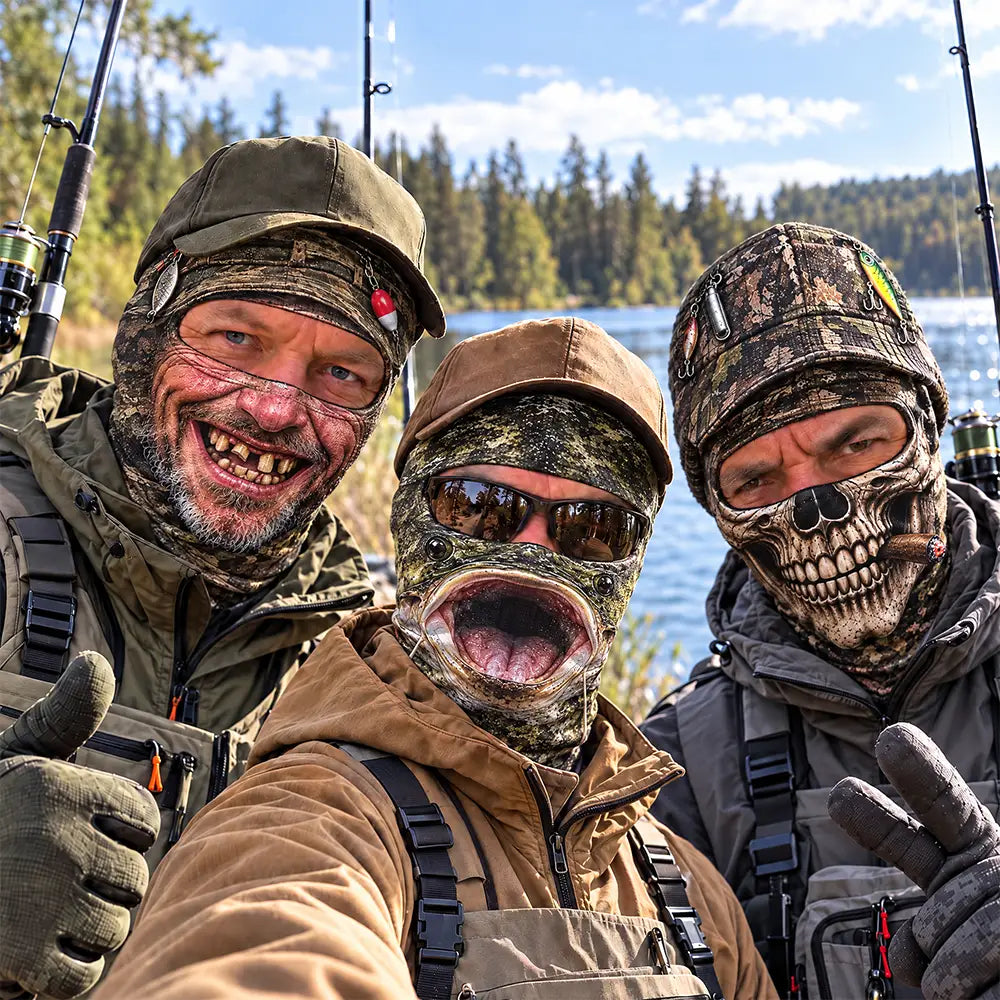 Christmas,Fishing,Humorous,Icon,Top Market - Gag Gift For Men Who Love Fishing, Fishermen, Friend - Personalized Realistic Big Fish Mouth Funny Face Balaclava Face Mask