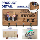 Lovely Lady Grumpy Old Man With Crazy Dogs - Gift For Dog Owners, Couples - Personalized Wood Key Holder