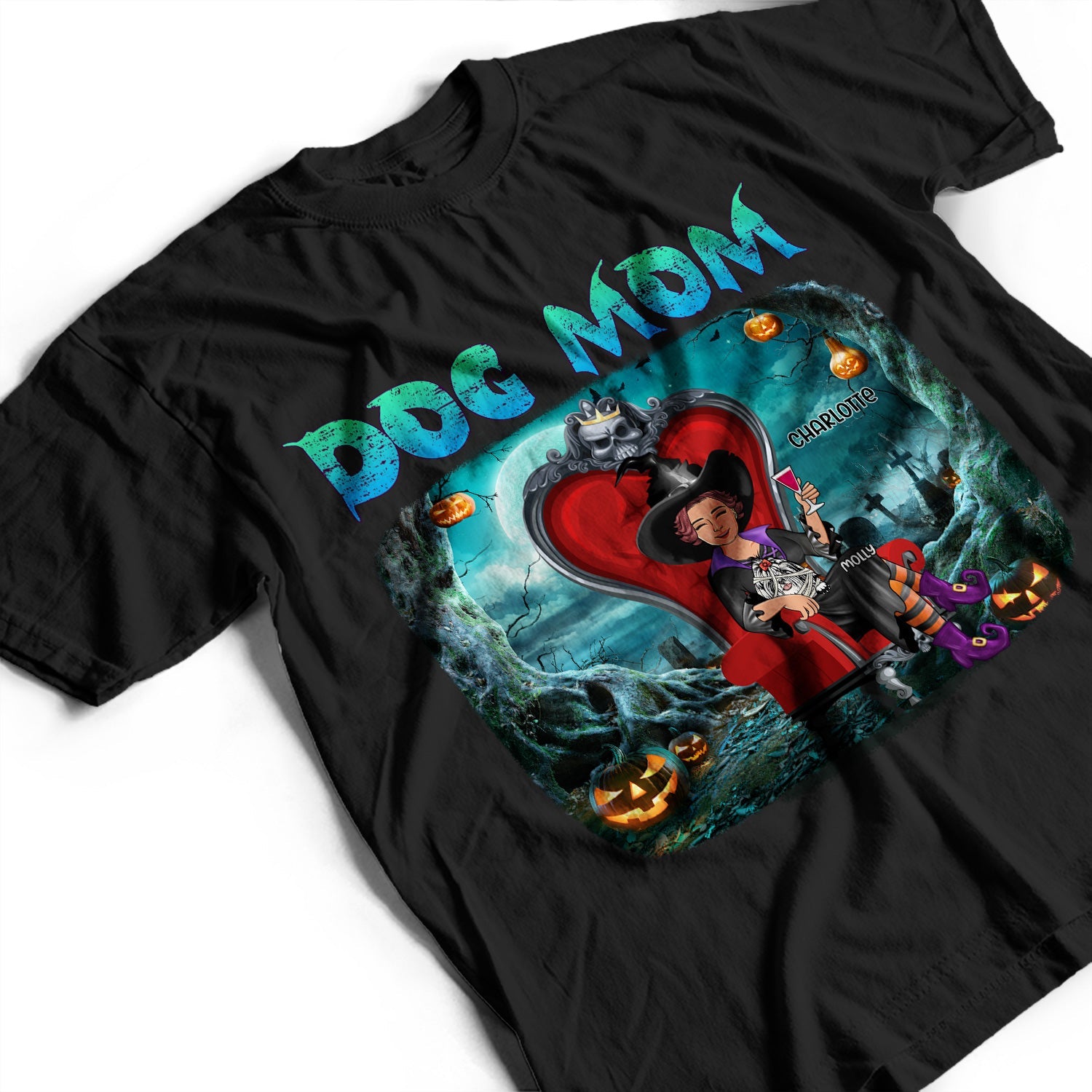 Dog Mom Halloween - Gift For Dog Lovers - Personalized T Shirt