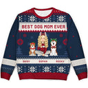 Best Dog Mom Ever Cartoon Style - Christmas Gift For Dog Lovers - Personalized Unisex Ugly Sweater