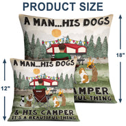 A Girl And Her Dogs Beautiful Thing - Gift For Camping Lovers - Personalized Pillow