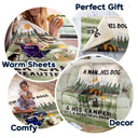 A Girl And Her Dogs Beautiful Thing - Gift For Camping Lovers - Personalized Fleece Blanket