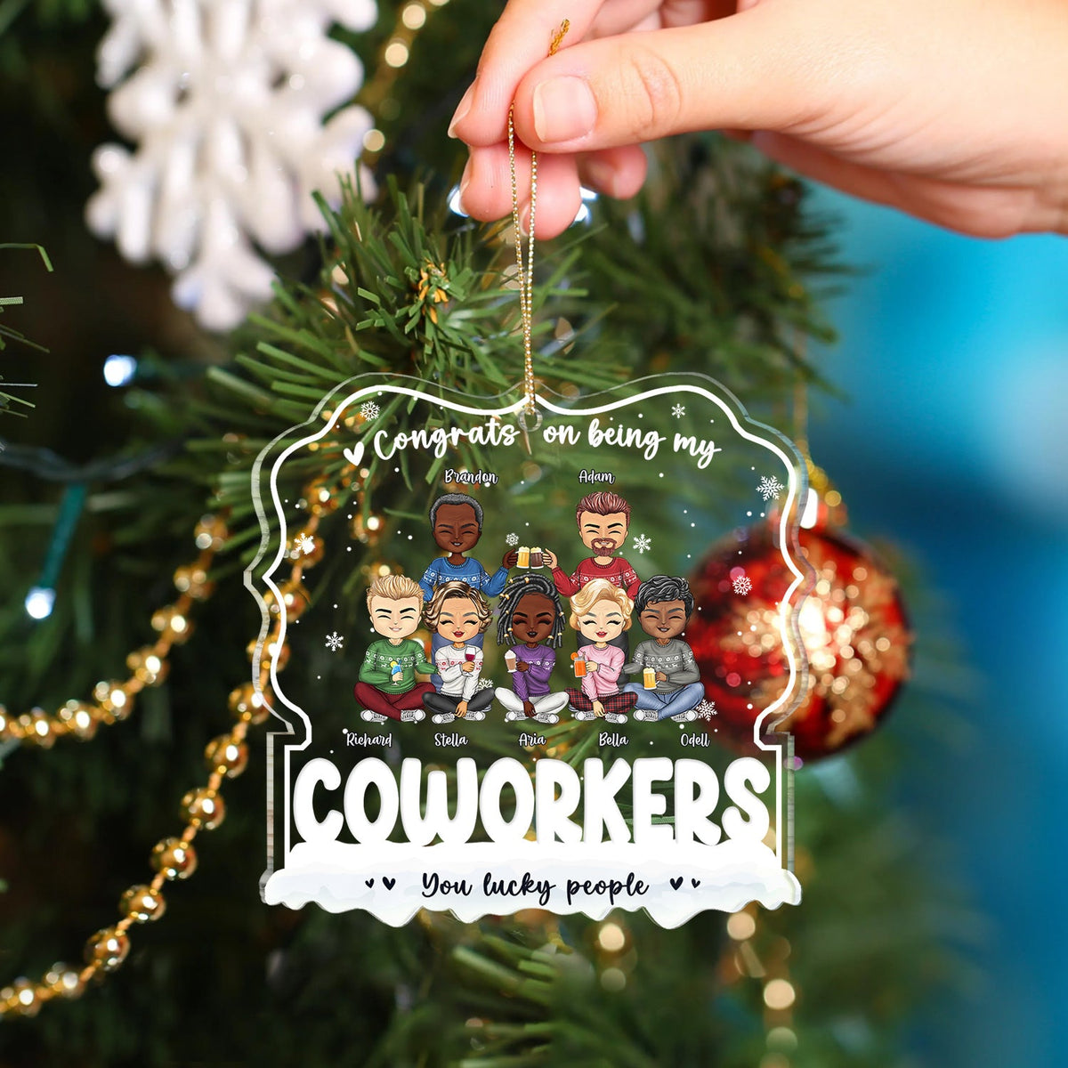 Congrats On Being My Besties - Christmas Gift For Besties - Personalized Custom Shaped Acrylic Ornament