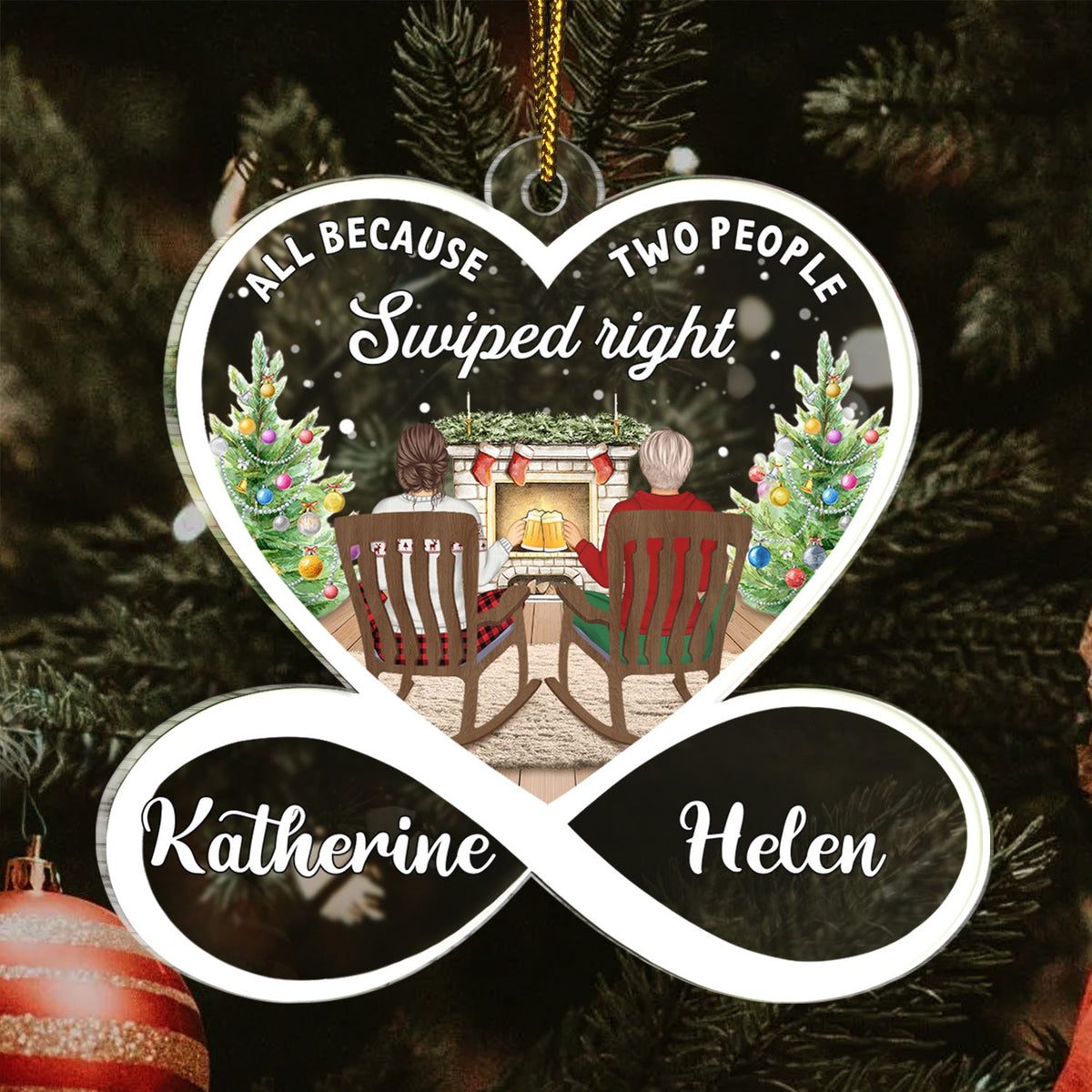 From Our First Kiss Till Our - Christmas Gift For Couples - Personalized Custom Shaped Acrylic Ornament