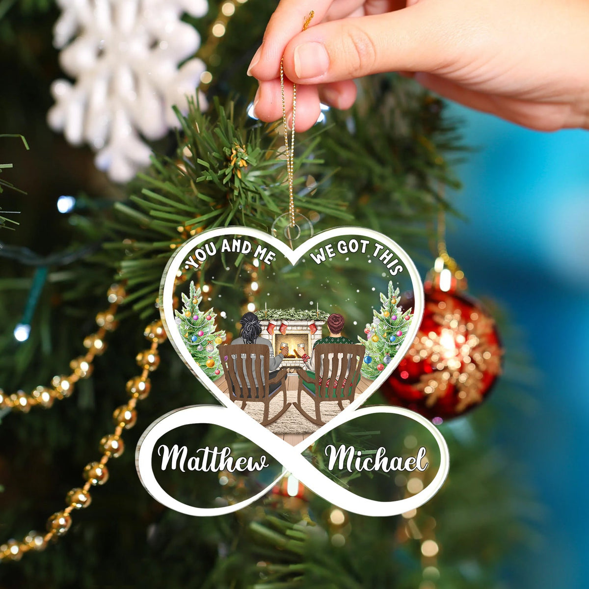 From Our First Kiss Till Our - Christmas Gift For Couples - Personalized Custom Shaped Acrylic Ornament