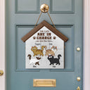 The Cats Are In Charge - Gift For Cat Lovers - Personalized Custom Shaped Wood Sign