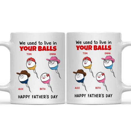 Little Cute Kids We Used To Live - Gift For Father, Dad - Personalized Mug
