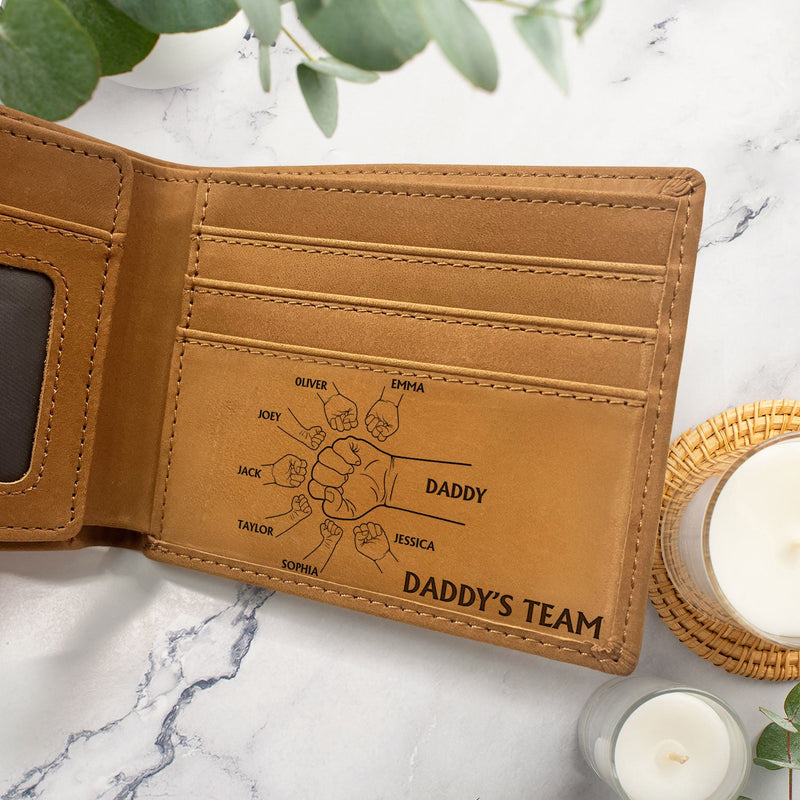 Best Dad Grandpa Ever Hand Punch - Personalized Bifold Wallet