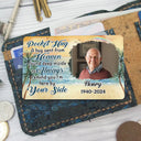 Custom Photo A Hug Send From Heaven - Personalized Aluminum Wallet Card