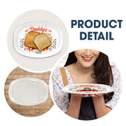 Daddy Grilling Plate Fire Cartoon - Personalized Plate
