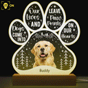 Custom Photo Dogs Come Into Our Lives - Grief, Sympathy, Memorial Gift For Family, Remembrance, Dog, Cat, Pet Owner - Personalized Custom 3D Led Light Wooden Base