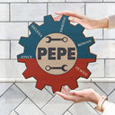 Garage Mechanic Gear Papa Can Fix It - Birthday, Loving Gift For Dad, Father, Grandpa, Grandfather - Personalized Custom Shaped Wood Sign