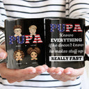 Stars And Stripes Papa Title - Birthday, Loving Gift For Dad, Father, Papa, Grandpa, Grandfather - Personalized Custom Black Mug