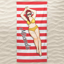 Beach Trips, Pool Party - Birthday, Vacation, Traveling Gift For Woman, Man - Personalized Beach Towel