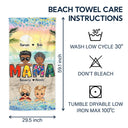 Beach Nana Title - Birthday, Loving Gift For Mom, Mother, Mama, Grandma, Grandmother - Personalized Beach Towel