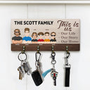 Home Is Where Our Bunch Of Crazies Are - Birthday, Decor, Housewarming, Anniversary, Funny Gift For Couple, Parents, Family - Personalized Wood Key Holder