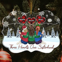 Five Hearts One Sisterhood - Christmas Gifts For Sisters, Besties - Personalized Medallion Acrylic Ornament