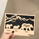 Mama Mom Bear - Loving Gift For Mother, Grandma, Nana, Father, Grandpa, Papa - Personalized Custom Shaped 2-Layered Wooden Plaque