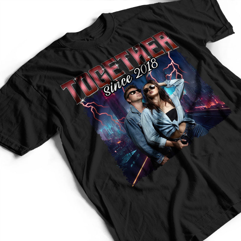 Custom Photo Together Since Hip Hop Retro Style - Birthday, Anniversary Gift For Couple, Spouse, Husband, Wife - Personalized T Shirt