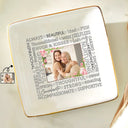 Custom Photo Hugs & Kisses - Birthday, Loving Gift For Mom, Mum, Mother, Nana, Grandma - Personalized Ring Dish