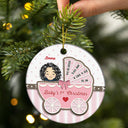 Christmas Baby's 1st Christmas - Personalized Custom Circle Ceramic Ornament