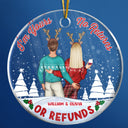 Christmas Couple I'm Yours No Return - Personalized Custom Circle Acrylic Ornament