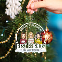 Christmas Congrats On Being My Besties Cartoon Drinking - Gift For Bestie - Personalized Custom Shaped Acrylic Ornament