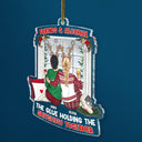 Christmas Bestie Back Side Friends & Alcohol - Gift For Bestie - Personalized Custom Shaped Acrylic Ornament