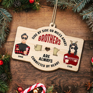 Side By Side - Christmas Gift For Siblings And Best Friends - Personalized Wooden Cutout Ornament