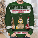 Christmas Flat Art Congrats On Being My Bestie - Gift For Bestie - Personalized Unisex Ugly Sweater