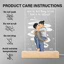 Kissing Couple Best Thing On The Internet - Gift For Couples - Personalized 3D Led Light Wooden Base