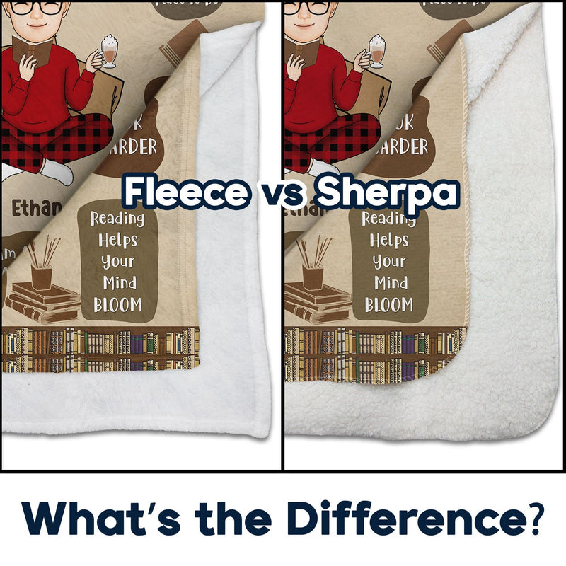 Chibi Reading My Reading Blanket - Gift For Book Lovers - Personalized Fleece Blanket