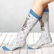 Custom Photo Pet Personal Stalker I Will Follow You - Gift For Pet Lovers - Personalized Socks
