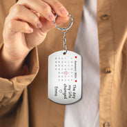 Custom Photo Calendar The Day My Life Changed - Gift For Couples - Personalized Aluminum Keychain
