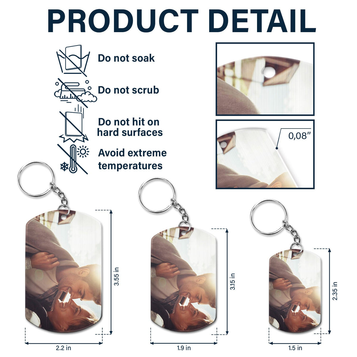Custom Photo Calendar The Day My Life Changed - Gift For Couples - Personalized Aluminum Keychain