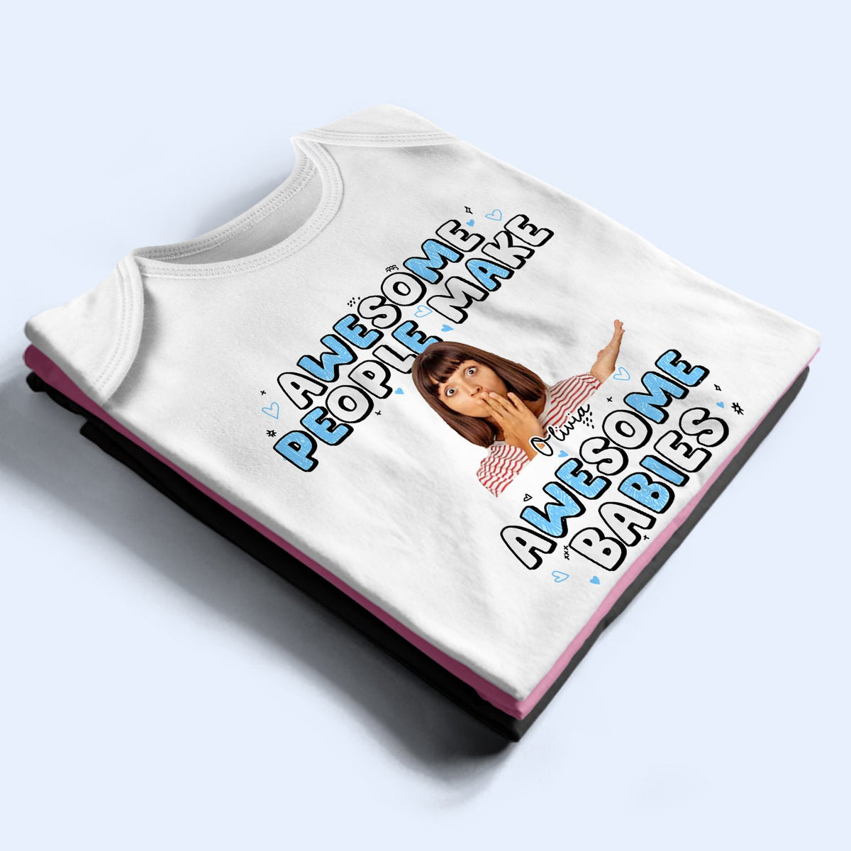 Custom Photo Awesome People - Gift For Newborn Baby - Personalized Baby Onesie