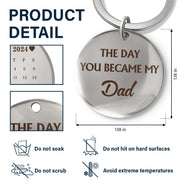 Calendar The Day You Became My Daddy Hand - Gift For Father - Personalized Keyring