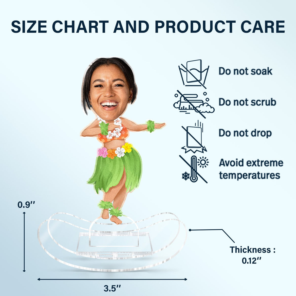 Custom Photo Hula Dancer - Gift For Women, Men, Kid - Personalized Acrylic Shaking Stand