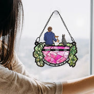 Hangout With My Dog - Personalized Window Hanging Suncatcher Ornament