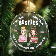 Christmas We Are More Than Bestie - Personalized Circle Glass Ornament