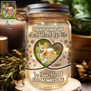 Custom Photo,Pet Lovers,Sad,Memorial - Custom Photo Light This Up And Think Of Me - Personalized Mason Jar Light