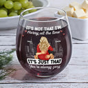 Gift For Couples, Gift For Husband, Gift For Wife, Gift For Boyfriend, Gift For Girlfriend - Sexy Couple Horny All The Time - Personalized Stemless Wine Glass
